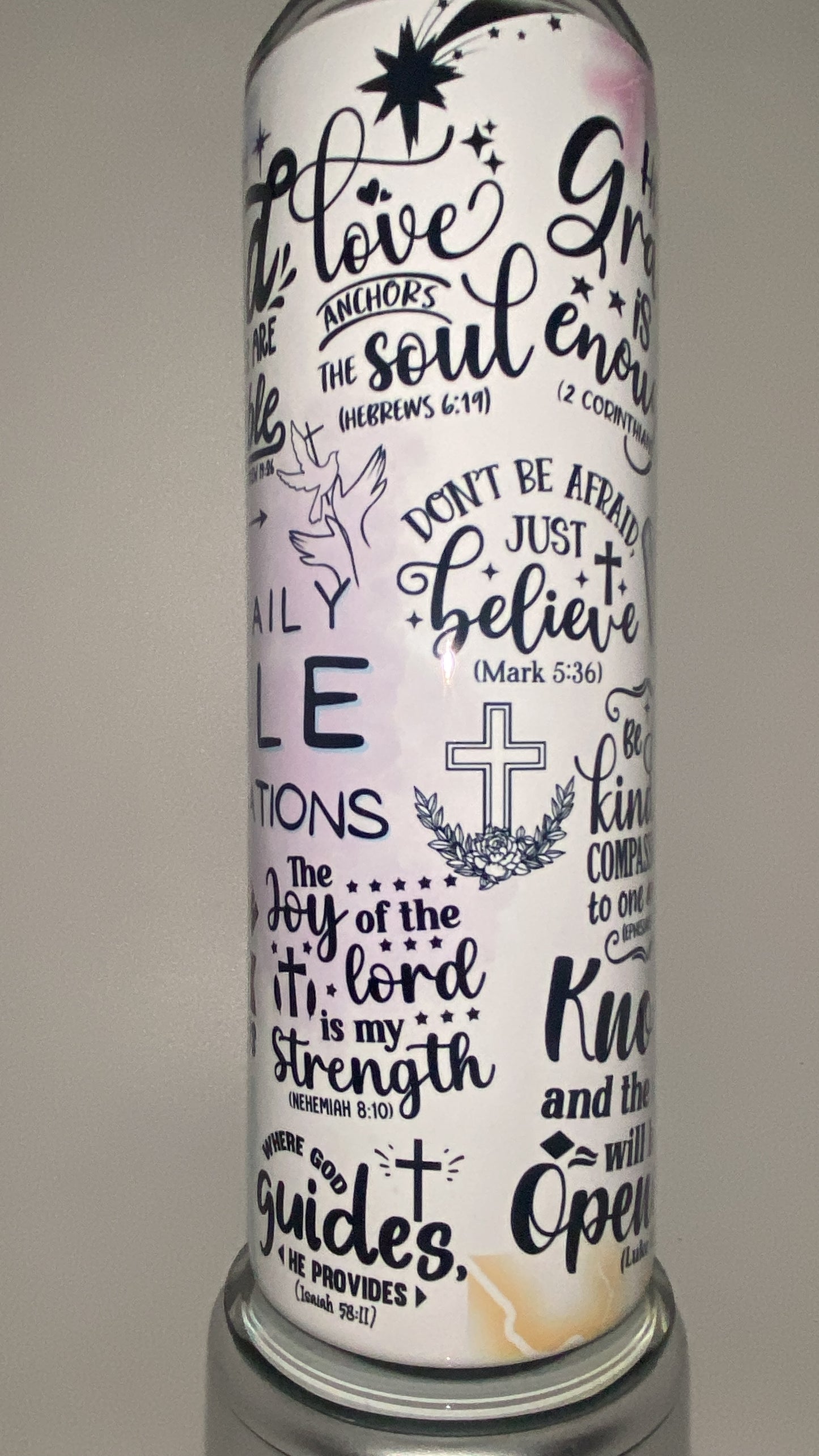 My Daily Bible Affirmation Tumbler 20 oz Hot and Cold Drinks Double Insulated