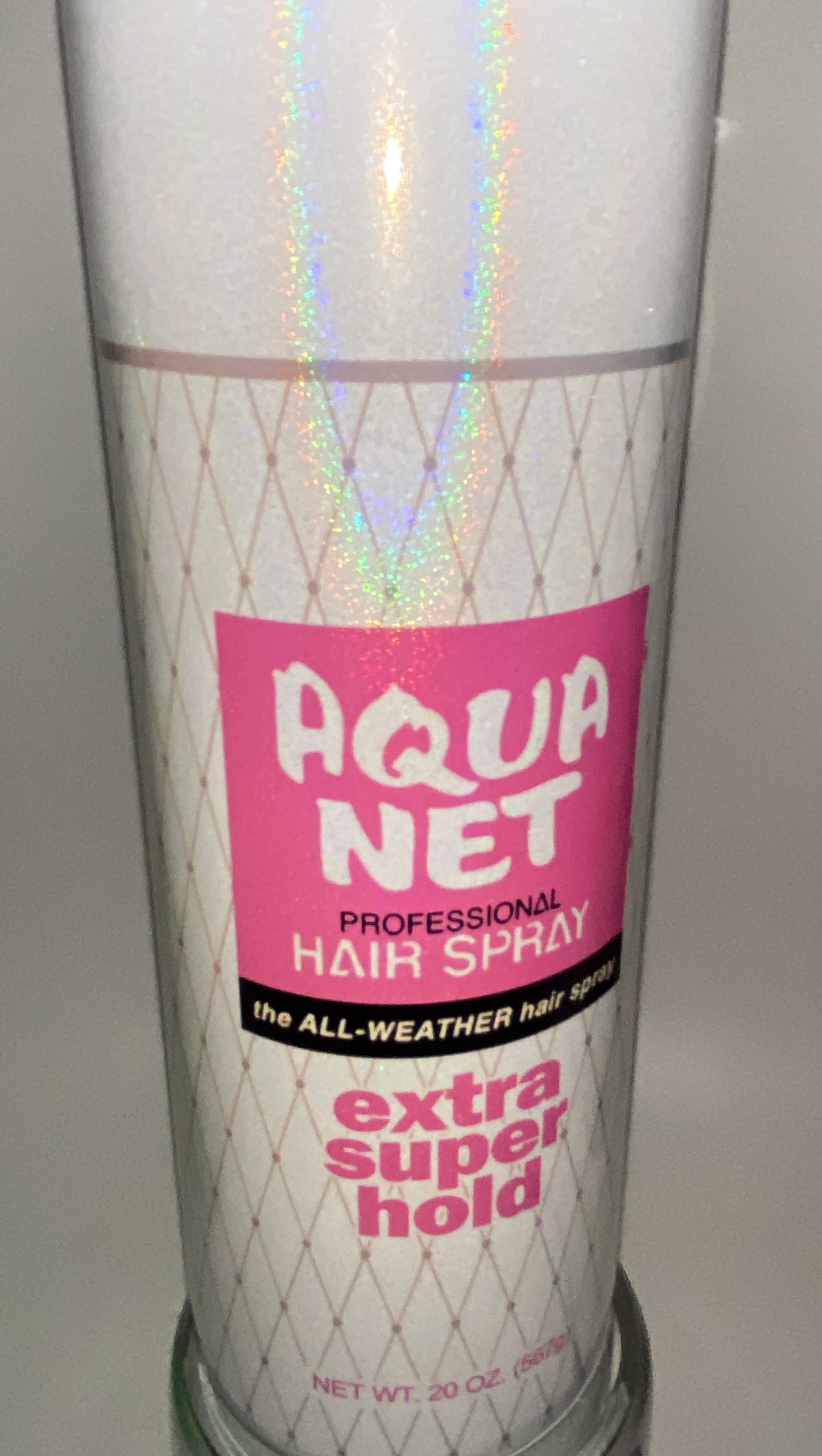 Aqua Net Inspired HOLOGRAPHIC Tumbler 20 oz Hot and Cold Drinks Double Insulated