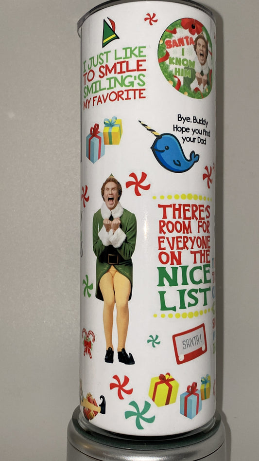 Christmas Elf Tumbler Bottle Perfect for Hot and Cold Drinks Double Insulated
