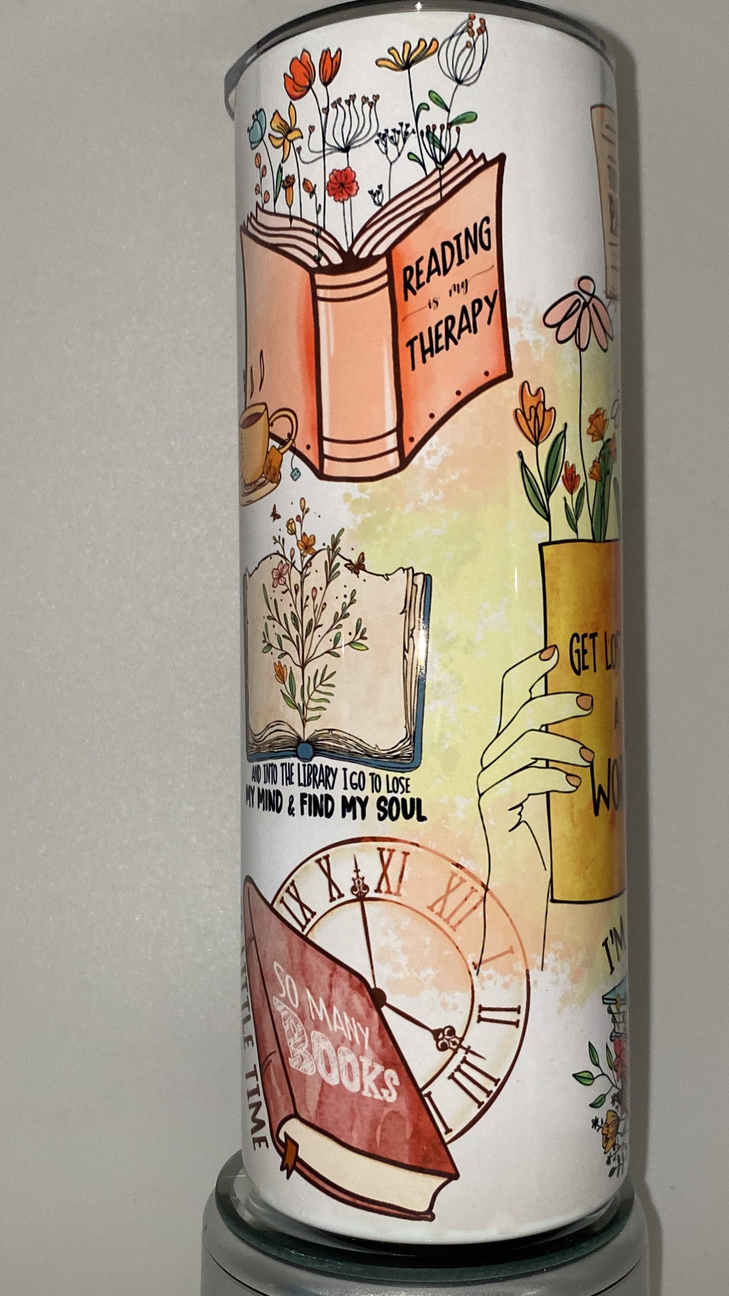 Book Lover Reading Tumbler 20 oz Hot and Cold Drinks Double Insulated