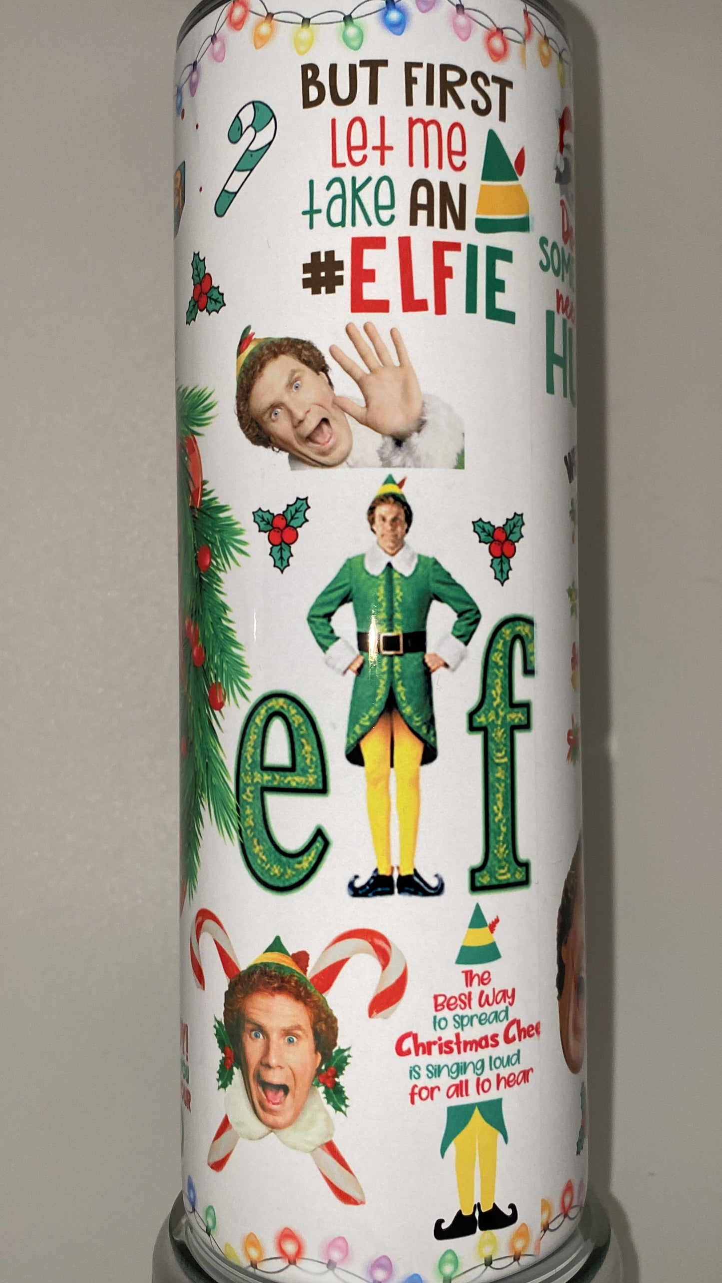 Funny Elf CHRISTMAS Tumbler Xmas Movie drinking cup