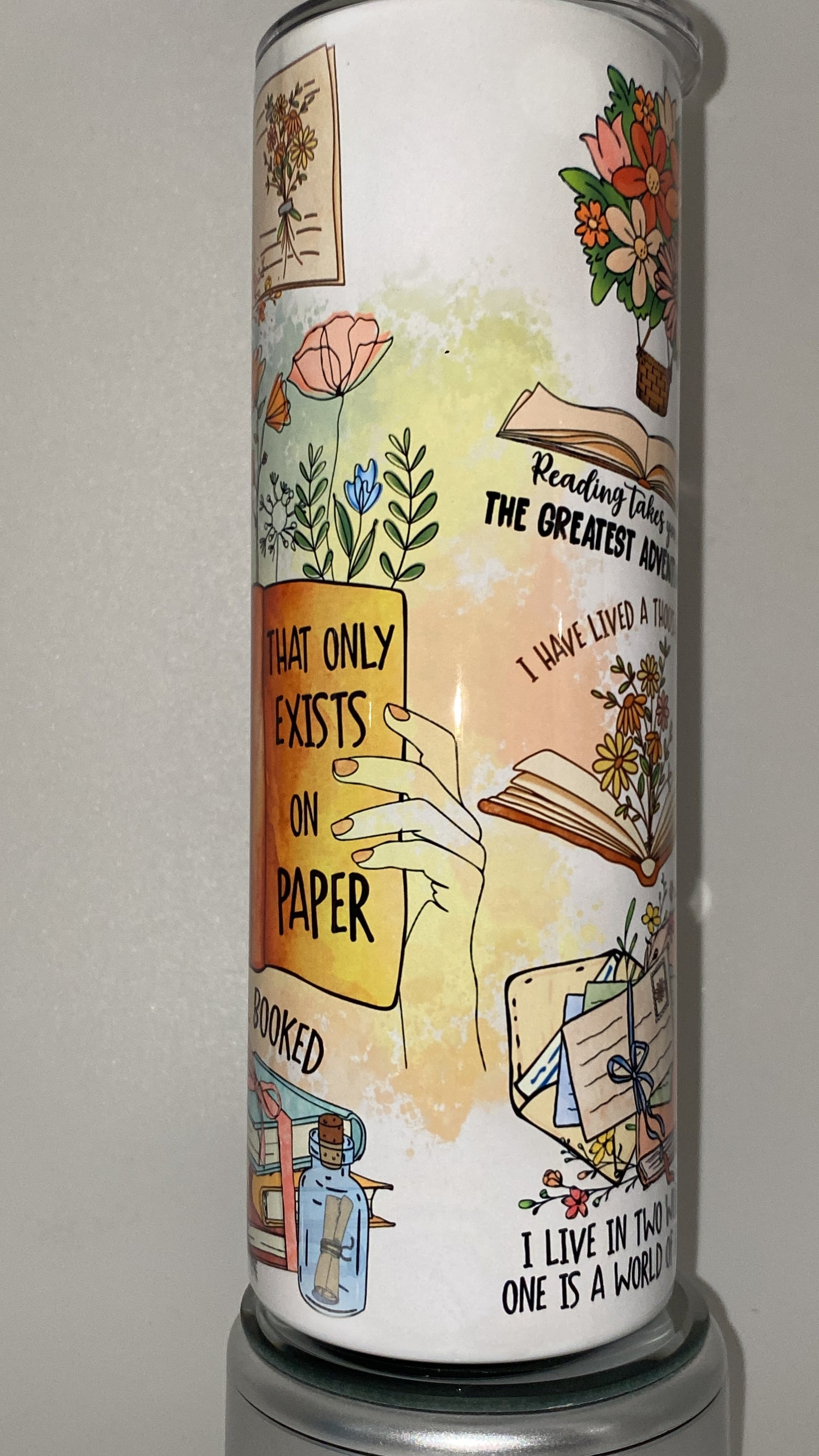Book Lover Reading Tumbler 20 oz Hot and Cold Drinks Double Insulated