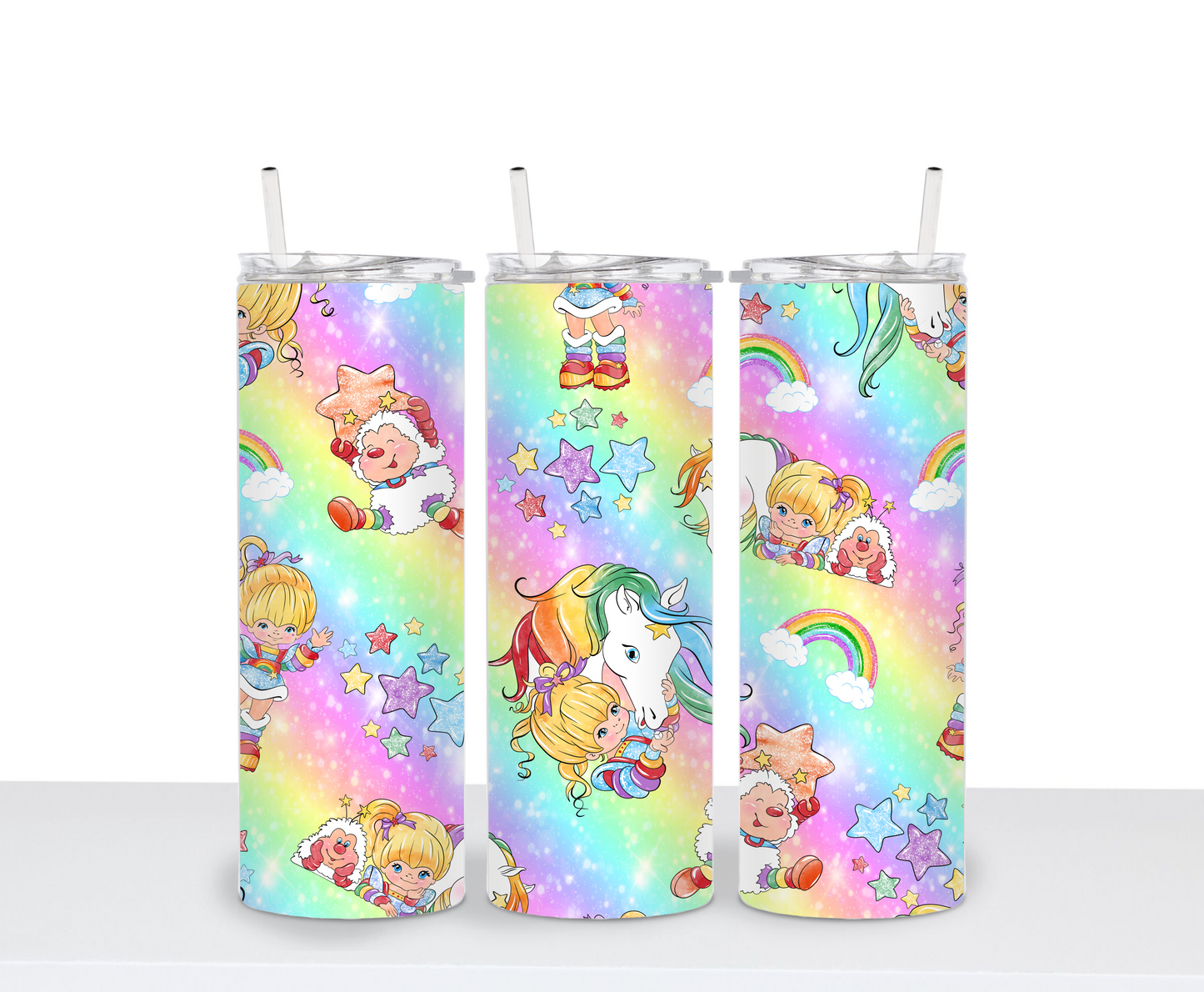 Rainbow Brite 80s Retro inspire 20 oz Hot and Cold Double Insulated Drinking Cup
