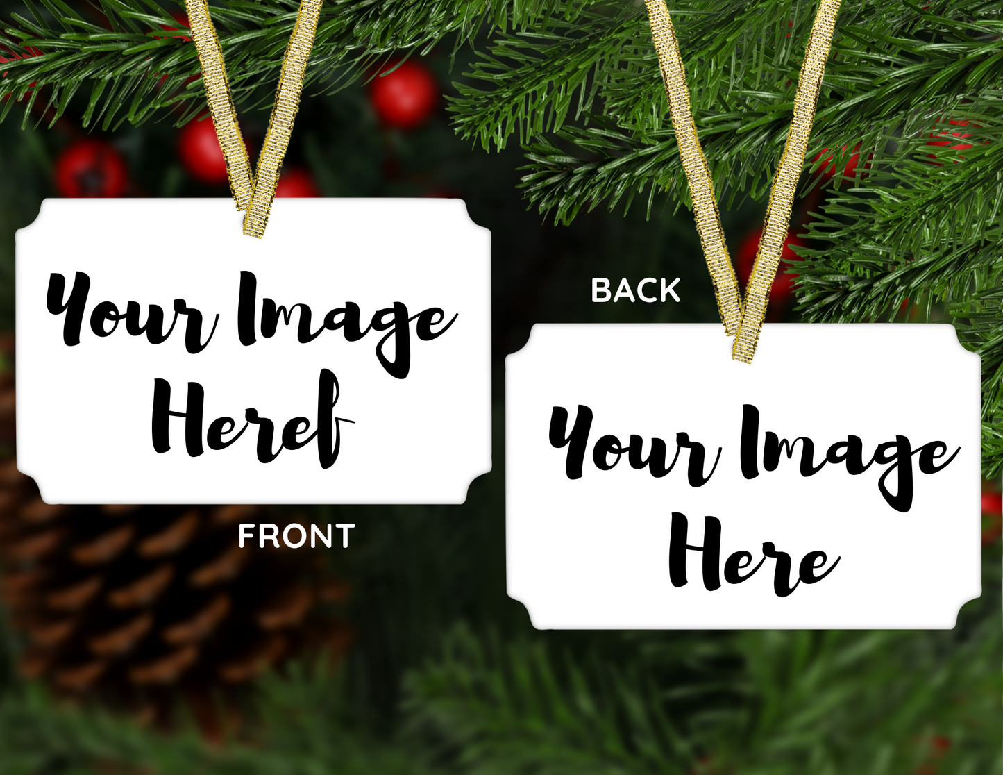 Personalized Ornament - Rectangle Present Size