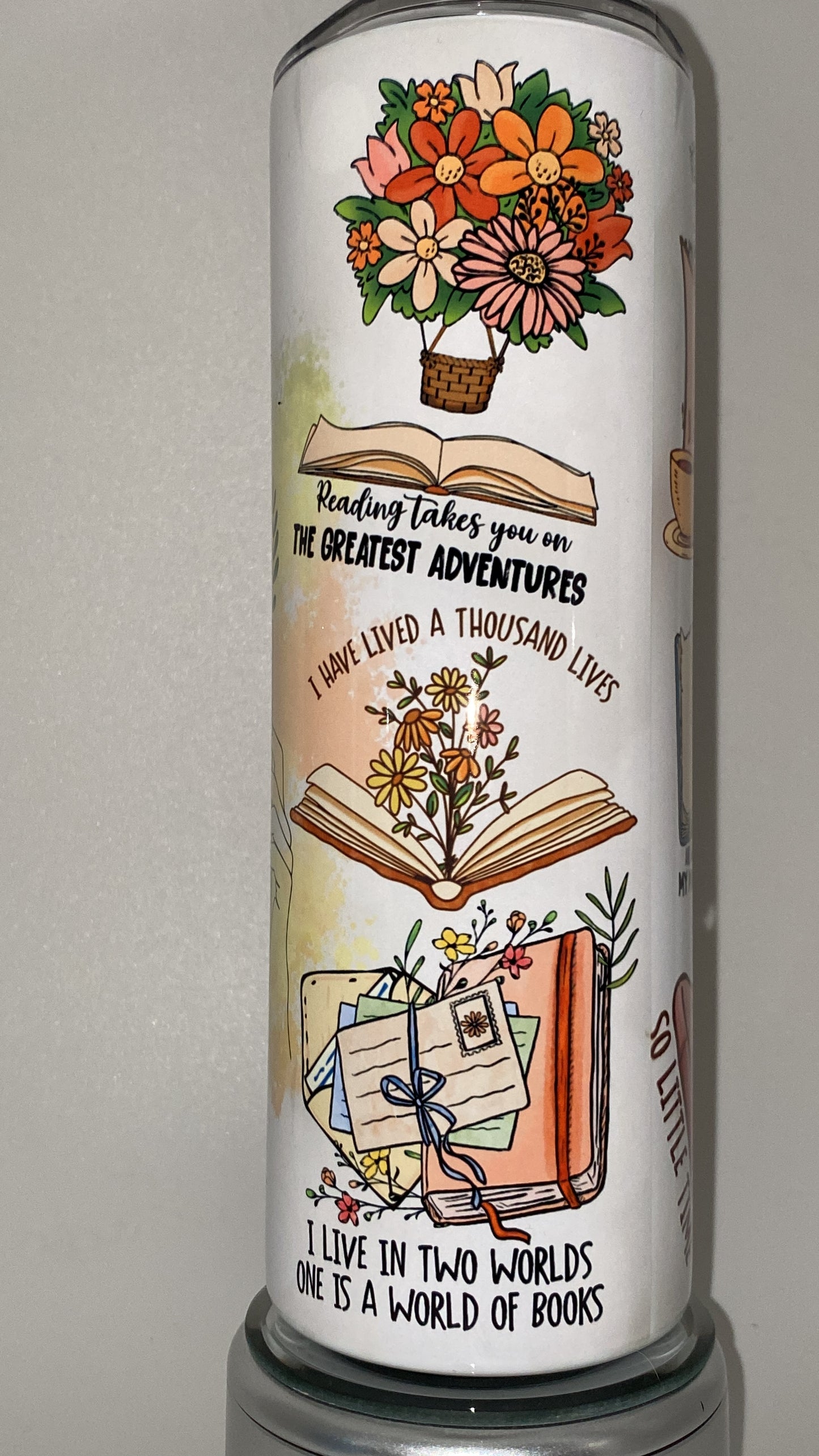 Book Lover Reading Tumbler 20 oz Hot and Cold Drinks Double Insulated