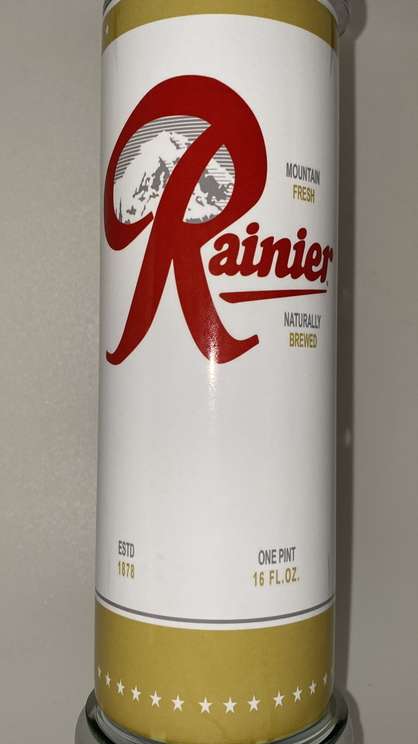 Rainer Beer PNW inspired 20 oz drinking Tumbler Seattle Beer for HOT and COLD drinks
