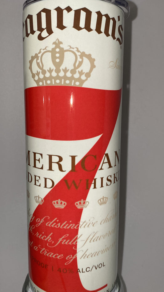 Seagrams 7 liquor inspired 20 oz drinking Tumbler for HOT and COLD drinks