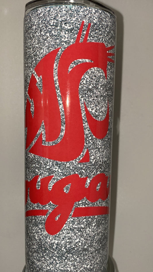 WSU Cougars Inspired Tumbler Washington State University Drinking Cup