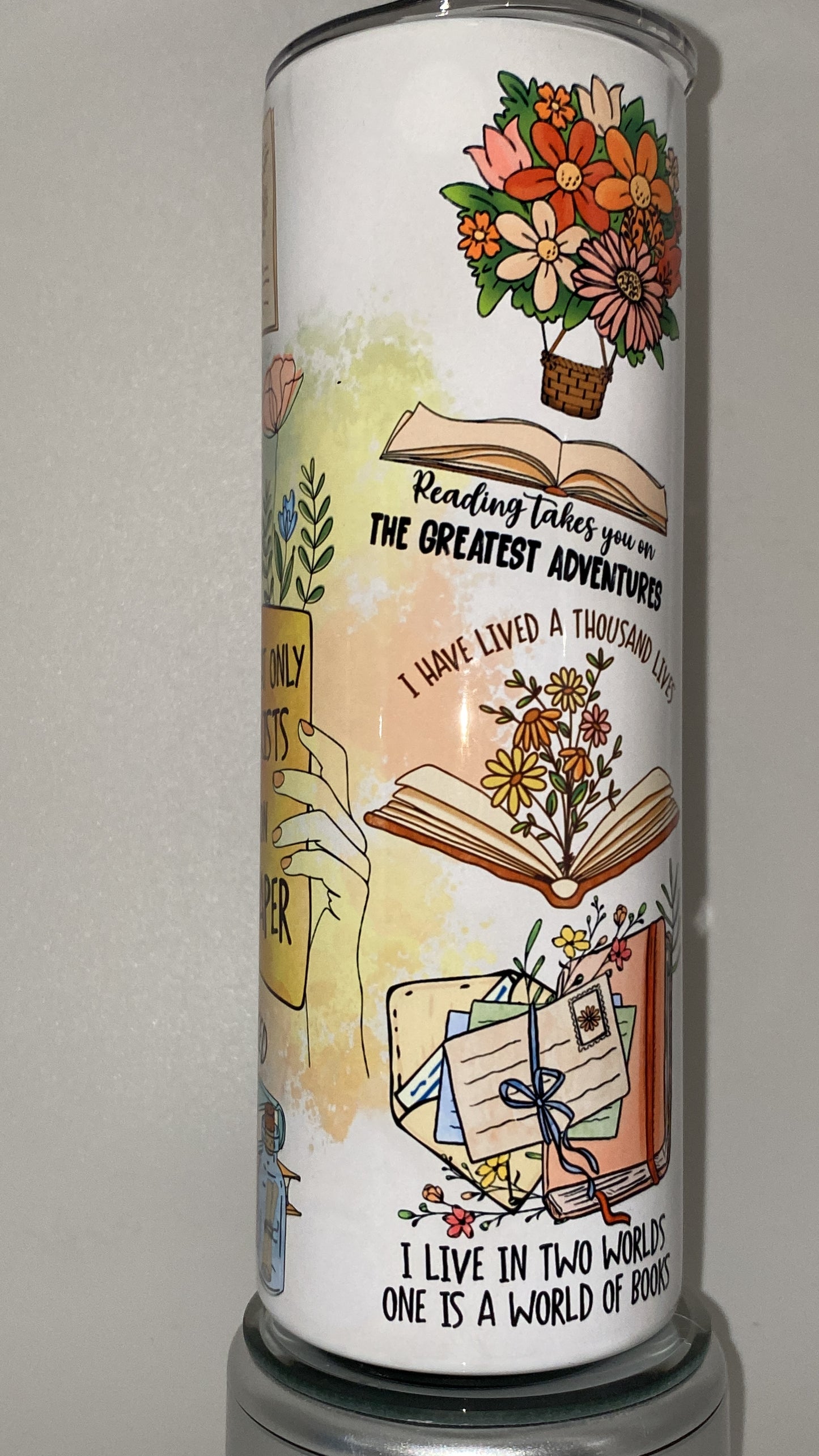 Book Lover Reading Tumbler 20 oz Hot and Cold Drinks Double Insulated