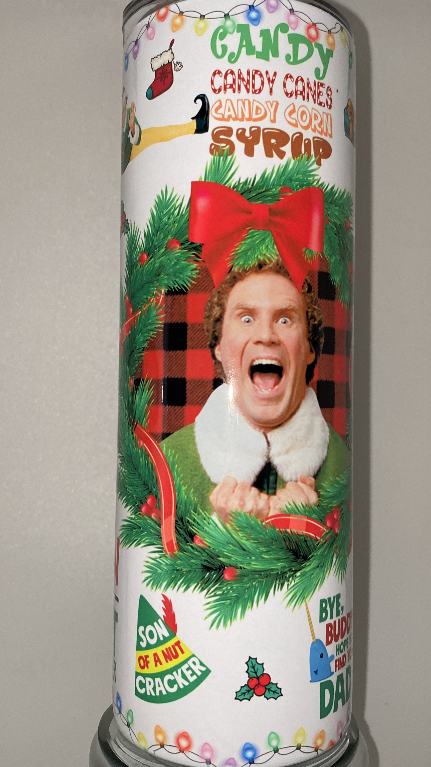Funny ELF Christmas Tumbler Bottle Perfect for Hot and Cold Drinks Double Insulated