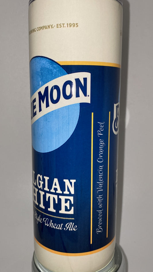 Blue Moon Beer inspired 20 oz drinking Tumbler for HOT and COLD drinks