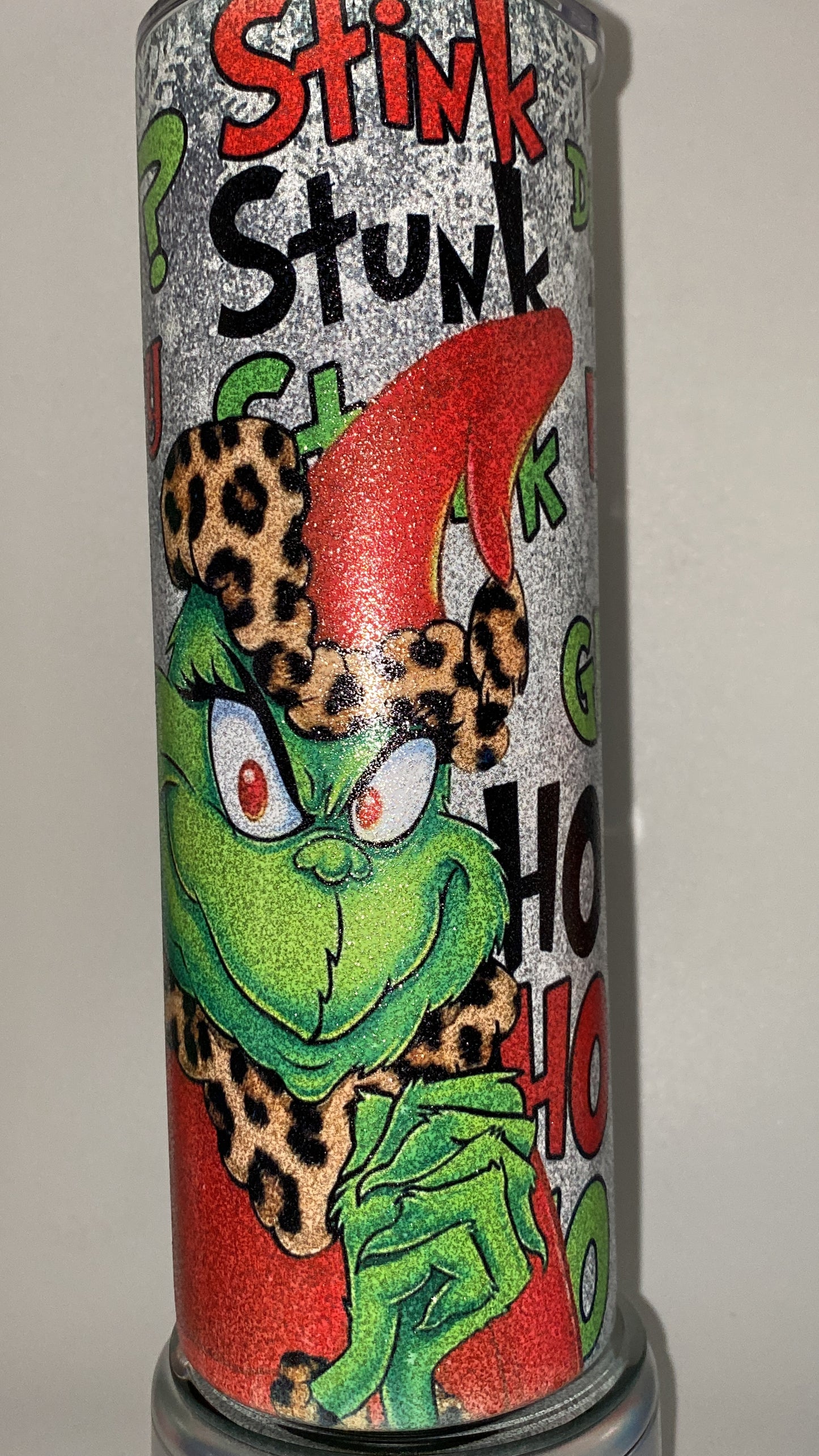 Grinch Christmas GLITTER Tumbler 20 oz Hot and Cold Drinking Cup Gift