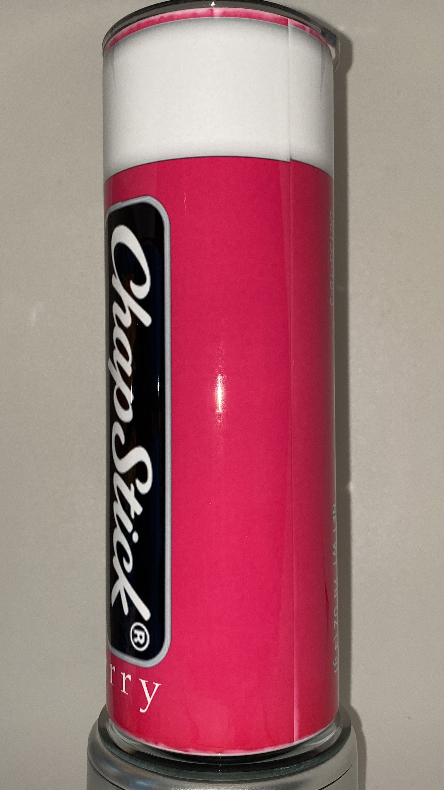 Chapstick CHERRY Retro Tumbler 20 oz Hot and Cold Drinks Double Insulated