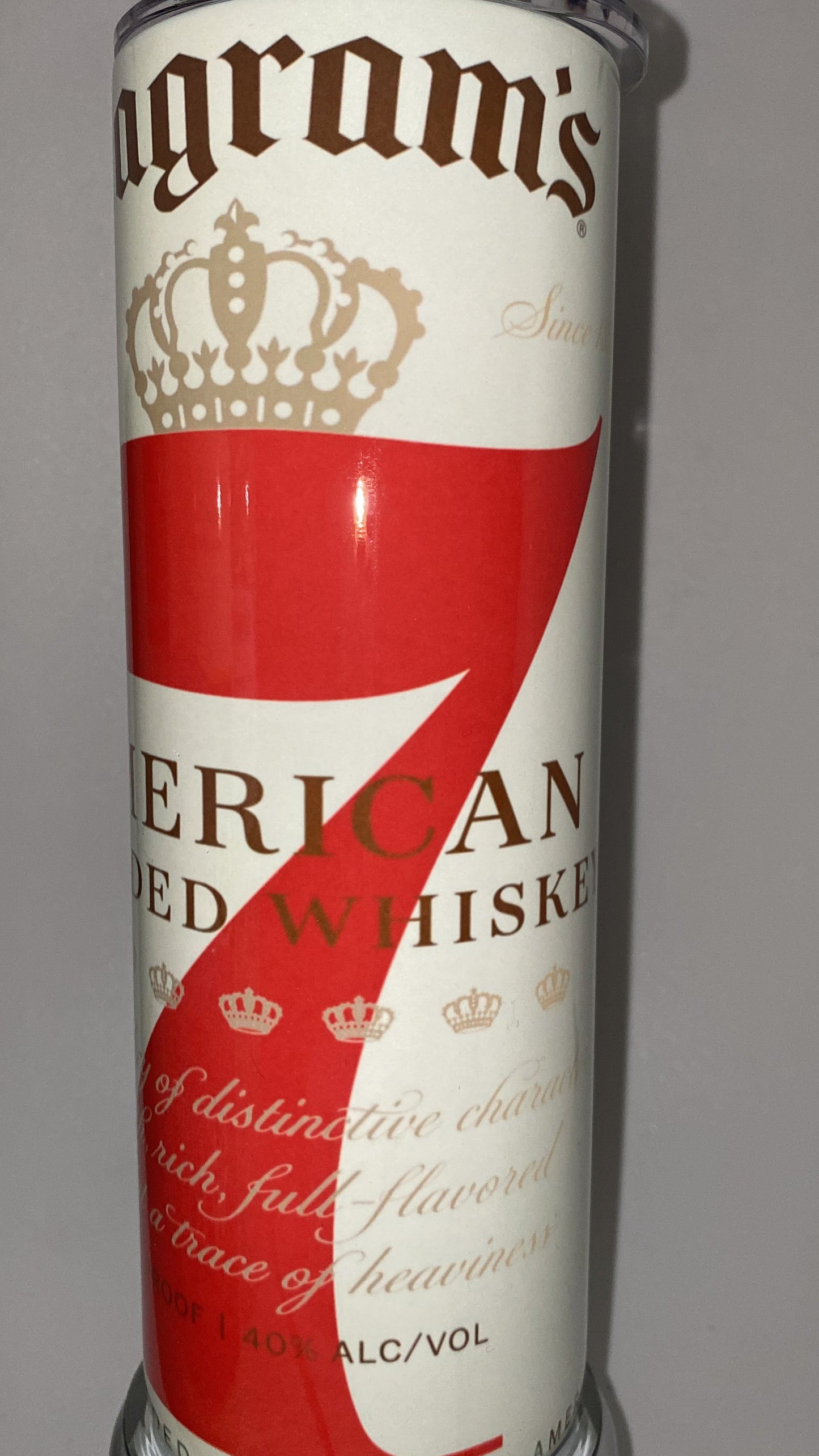 Seagrams 7 liquor inspired 20 oz drinking Tumbler for HOT and COLD drinks