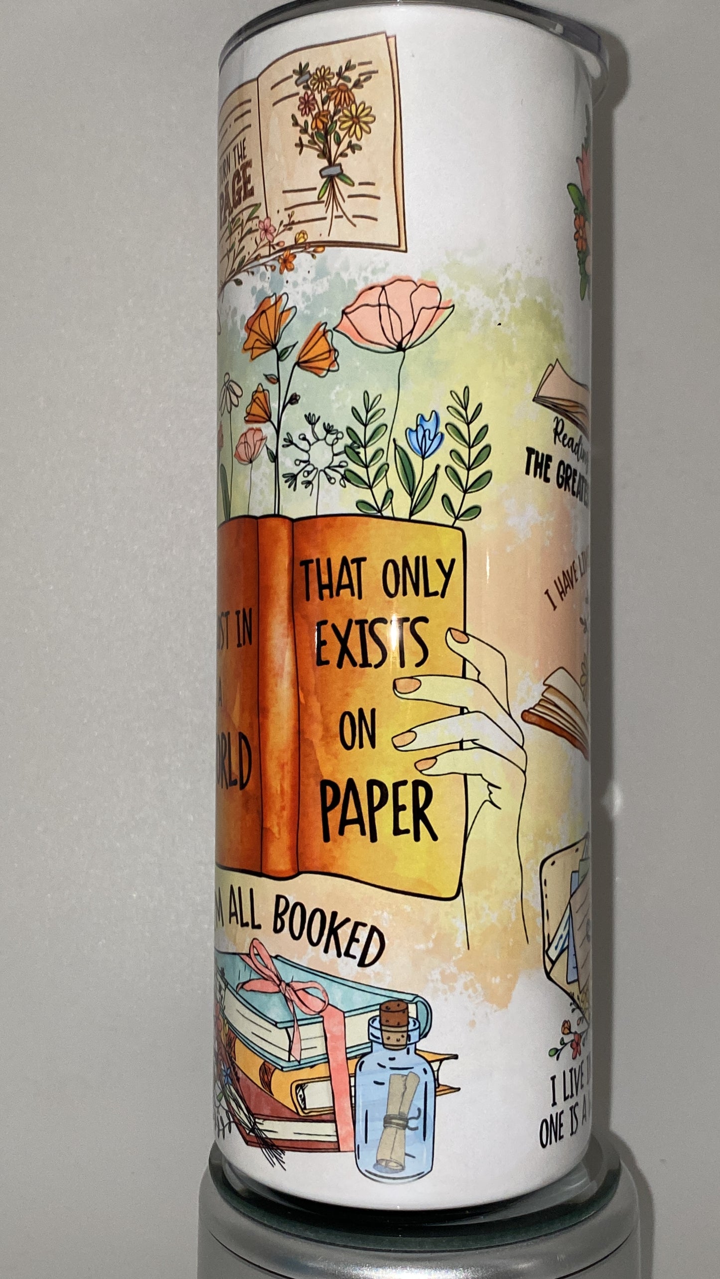 Book Lover Reading Tumbler 20 oz Hot and Cold Drinks Double Insulated
