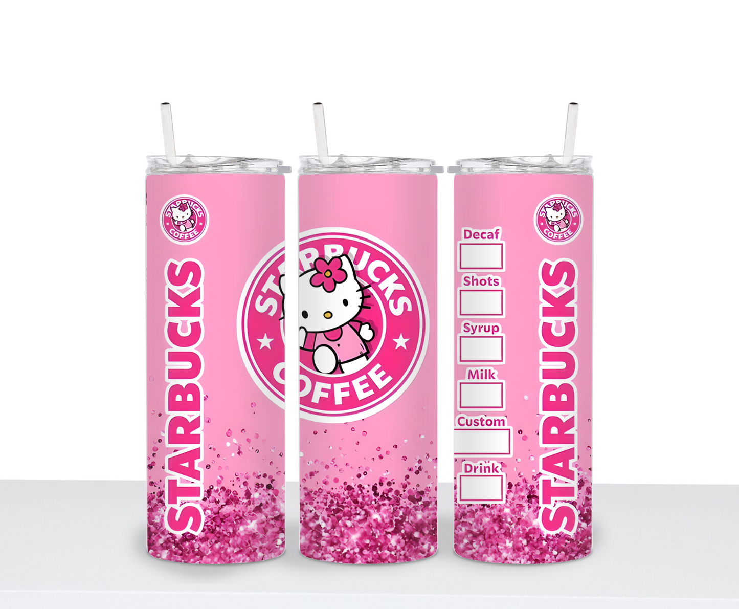 Adorable Cute kitty hello cat inspired drinking tumbler 20 oz water bottle