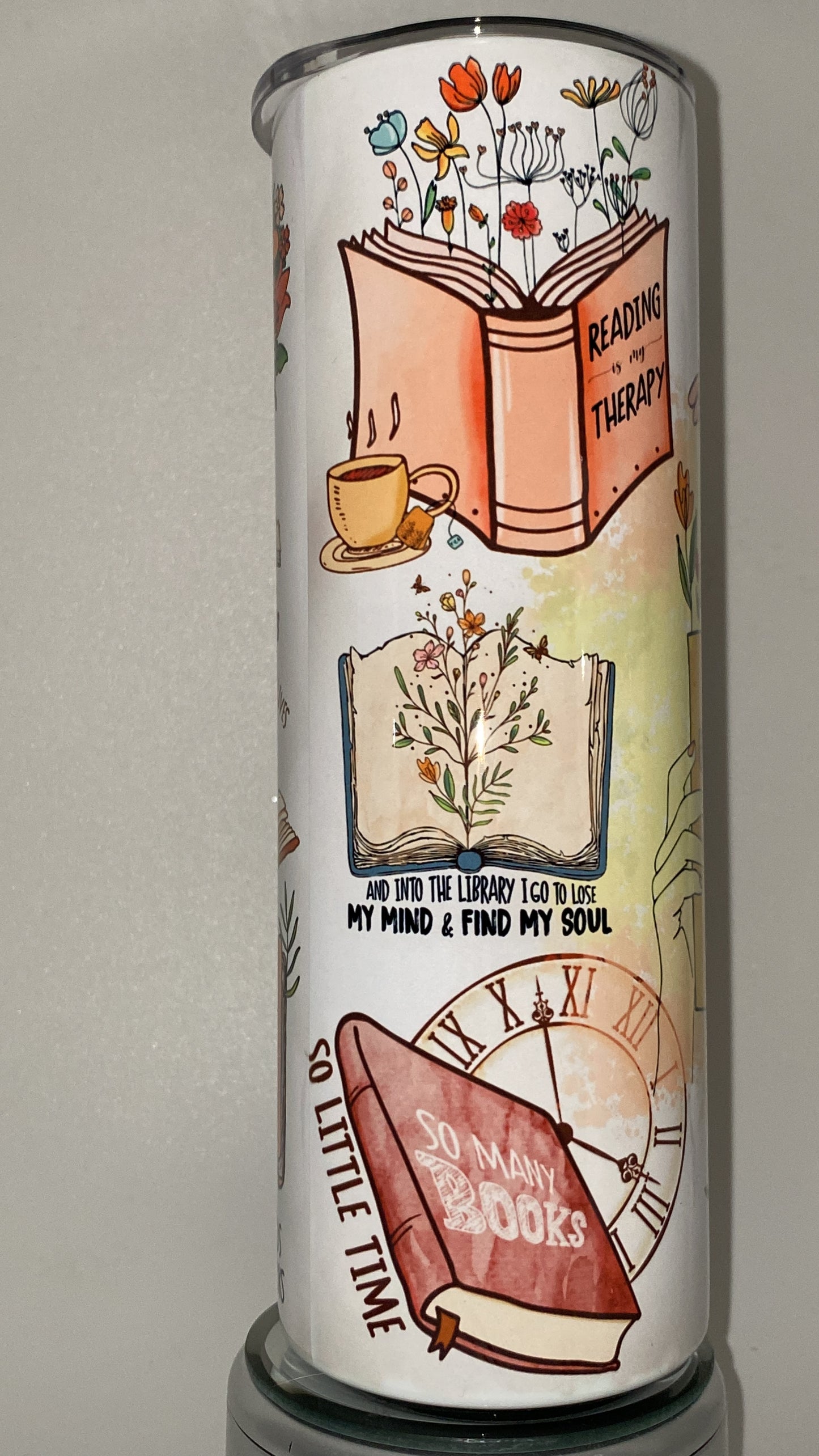 Book Lover Reading Tumbler 20 oz Hot and Cold Drinks Double Insulated