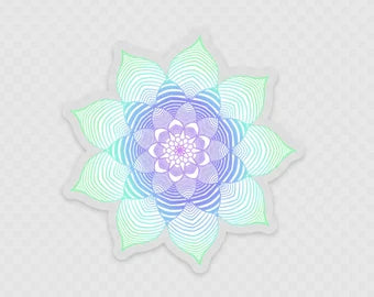 Mandala Starfish Hand Drawn Sticker Beach Vibes CLEAR Decal