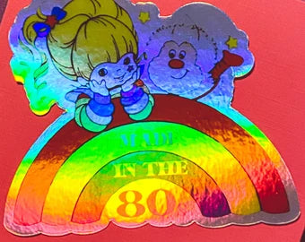 Rainbow Brite Holographic Vintage Made in the 80s Sticker Retro 1980s Rainbow Bright Decals