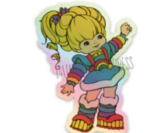 Rainbow Brite Vintage 80s Sticker HOLOGRAPHIC Retro 1980s Rainbow Bright Stickers Decal