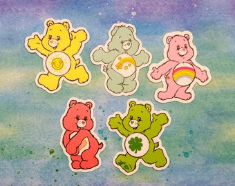 Care Bear Mini Stickers Retro Vintage Inspired Carebear 80s Decals