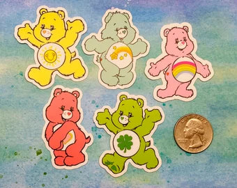 Care Bear Mini Stickers Retro Vintage Inspired Carebear 80s Decals