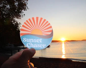 Sunset Chaser Retro Vintage PNW Sticker Pacific Northwest Washington Decal