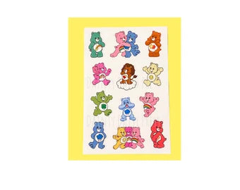Care Bear friends mini stickers set of 12 retro 80s decals