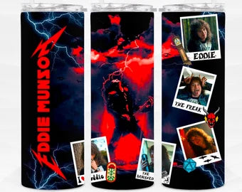 Strage Eddie RED Tumbler Gift HOT & COLD drinks Hawkins Lab