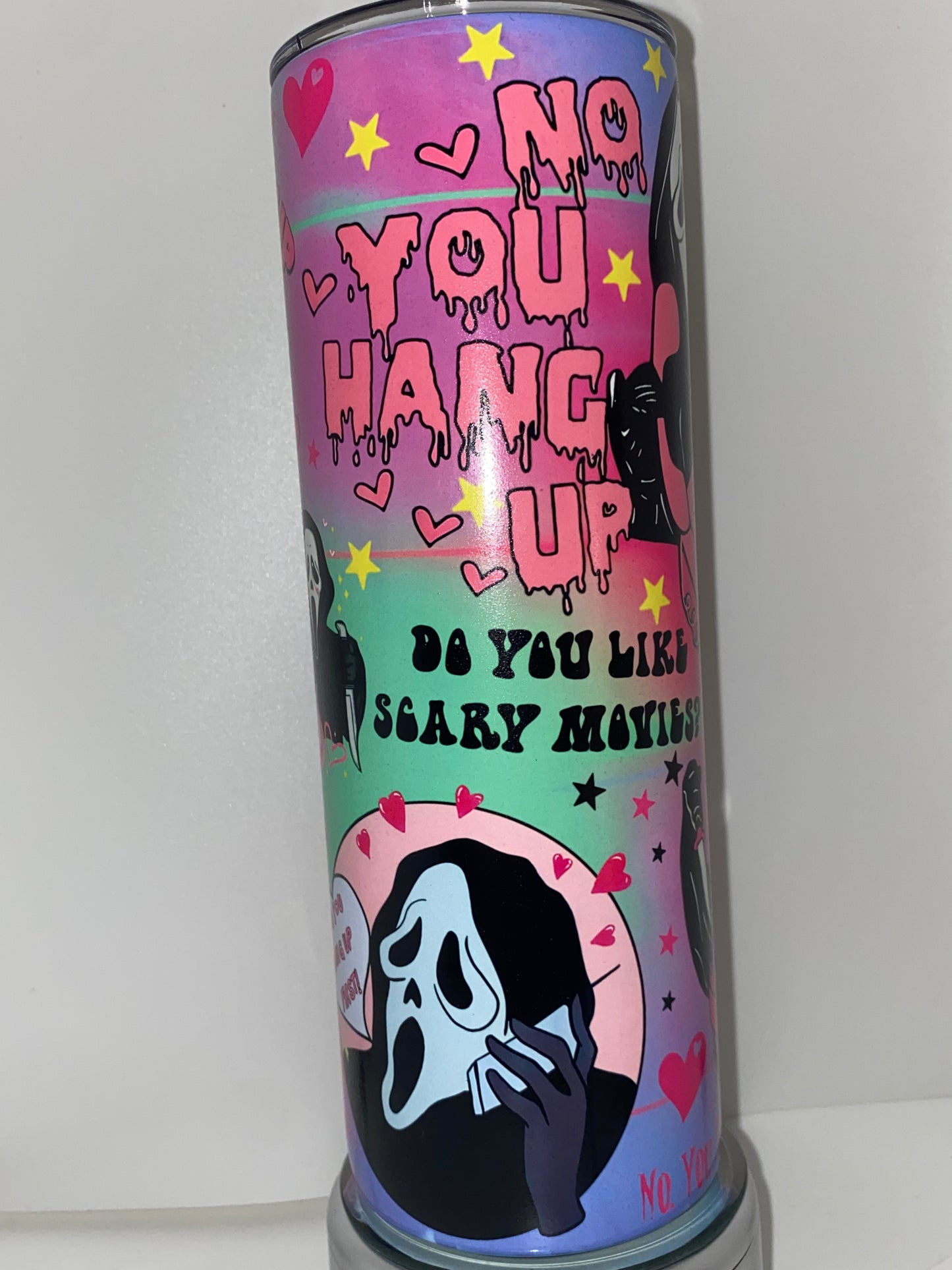 Scream Halloween Tumbler Glitter Ghost Face Cup
