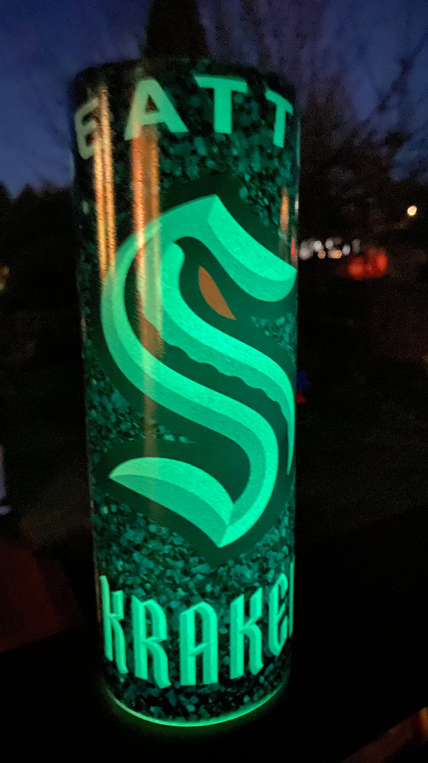 Seattle Kraken GLOW in the DARK Tumbler Hockey NHL Cup for HOT and COLD Drinks
