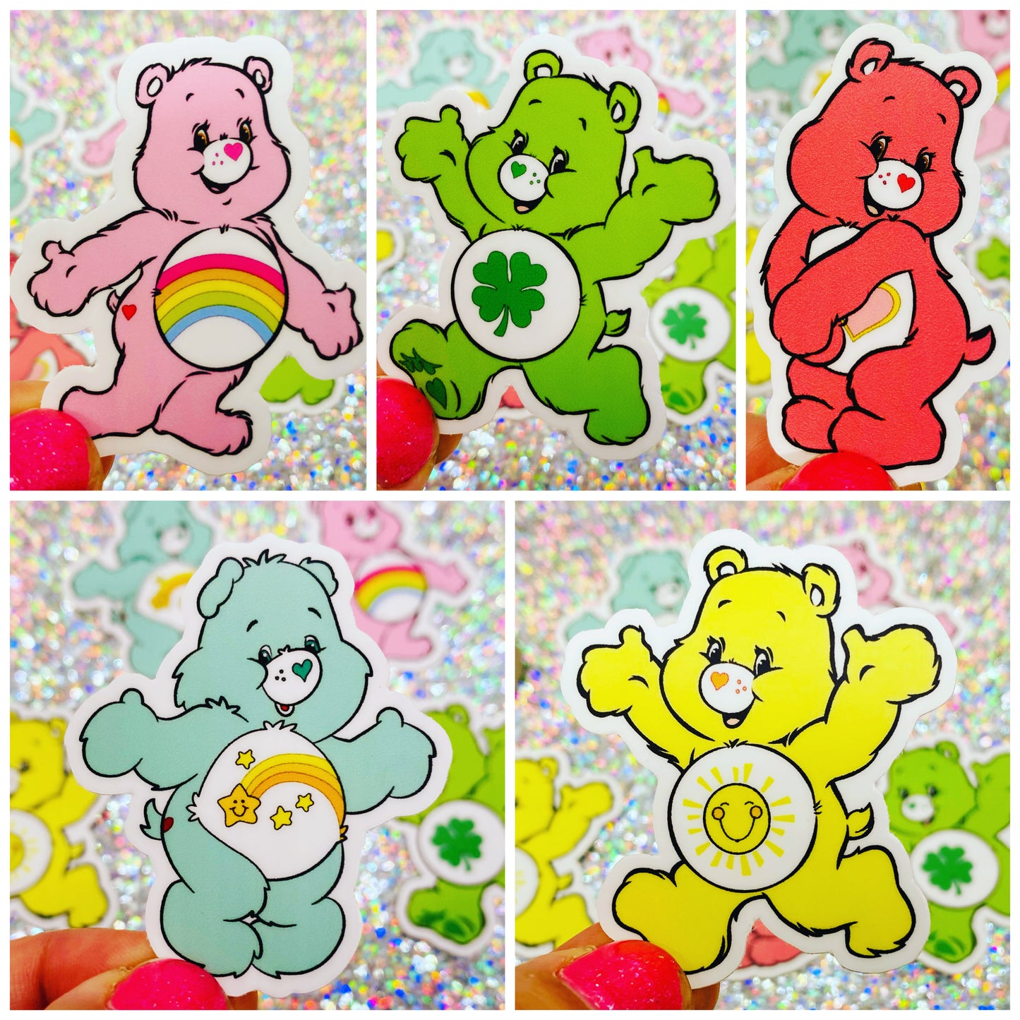Care Bear Mini Stickers Set of 5 Retro 80s Decals