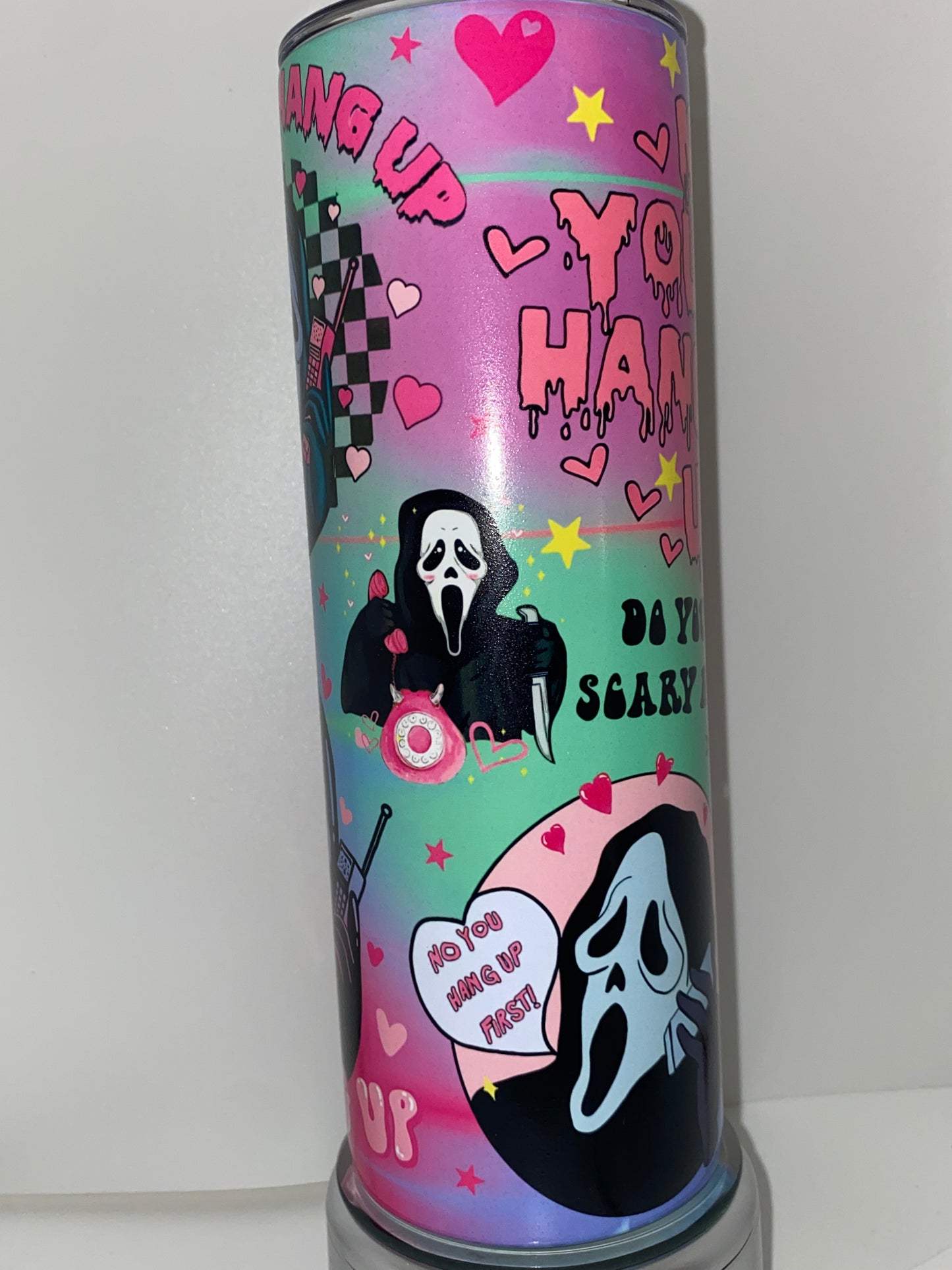 Scream Halloween Tumbler Glitter Ghost Face Cup