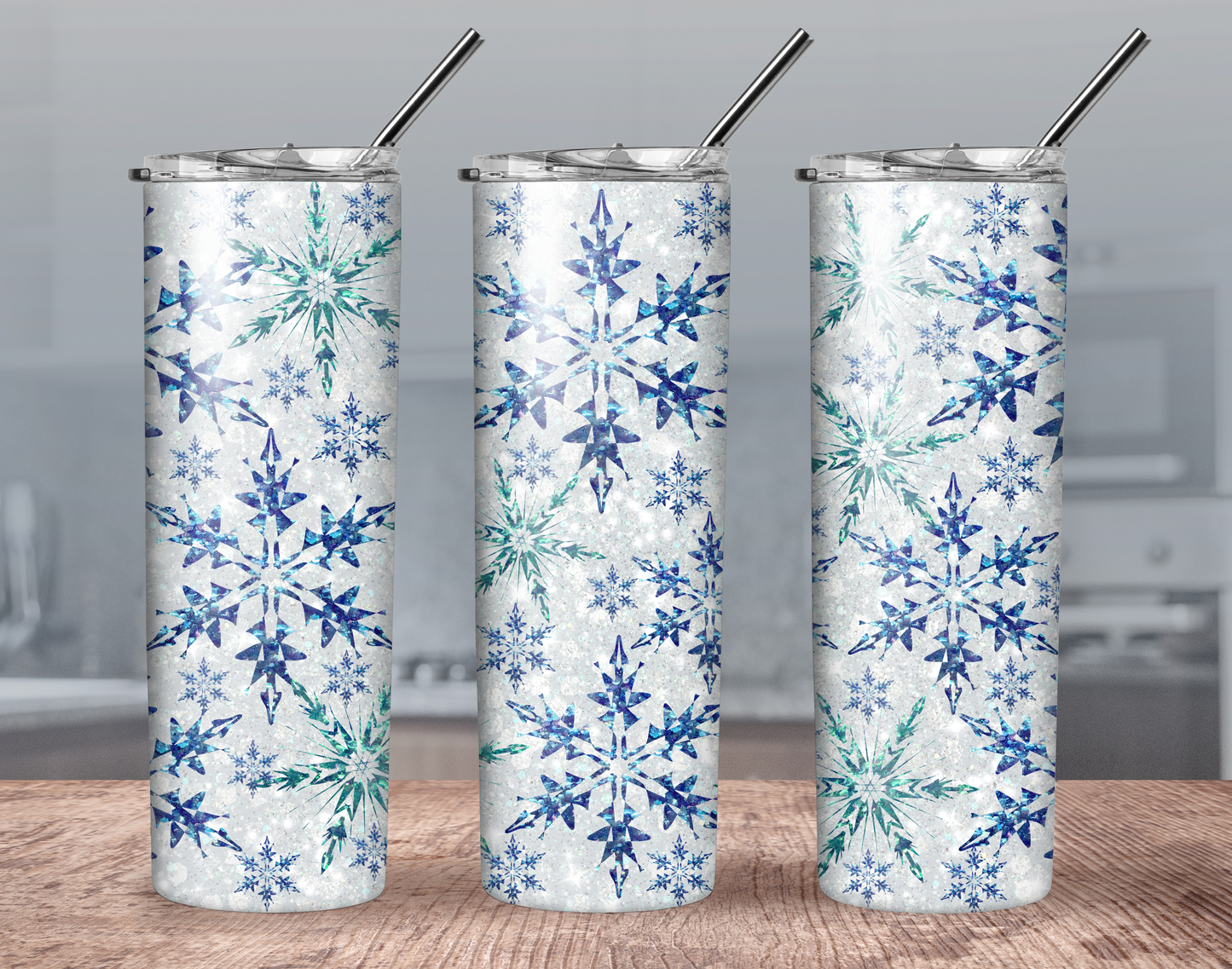 Snowflake Tumbler 20 oz GLOW in the Dark Holiday Christmas Cup