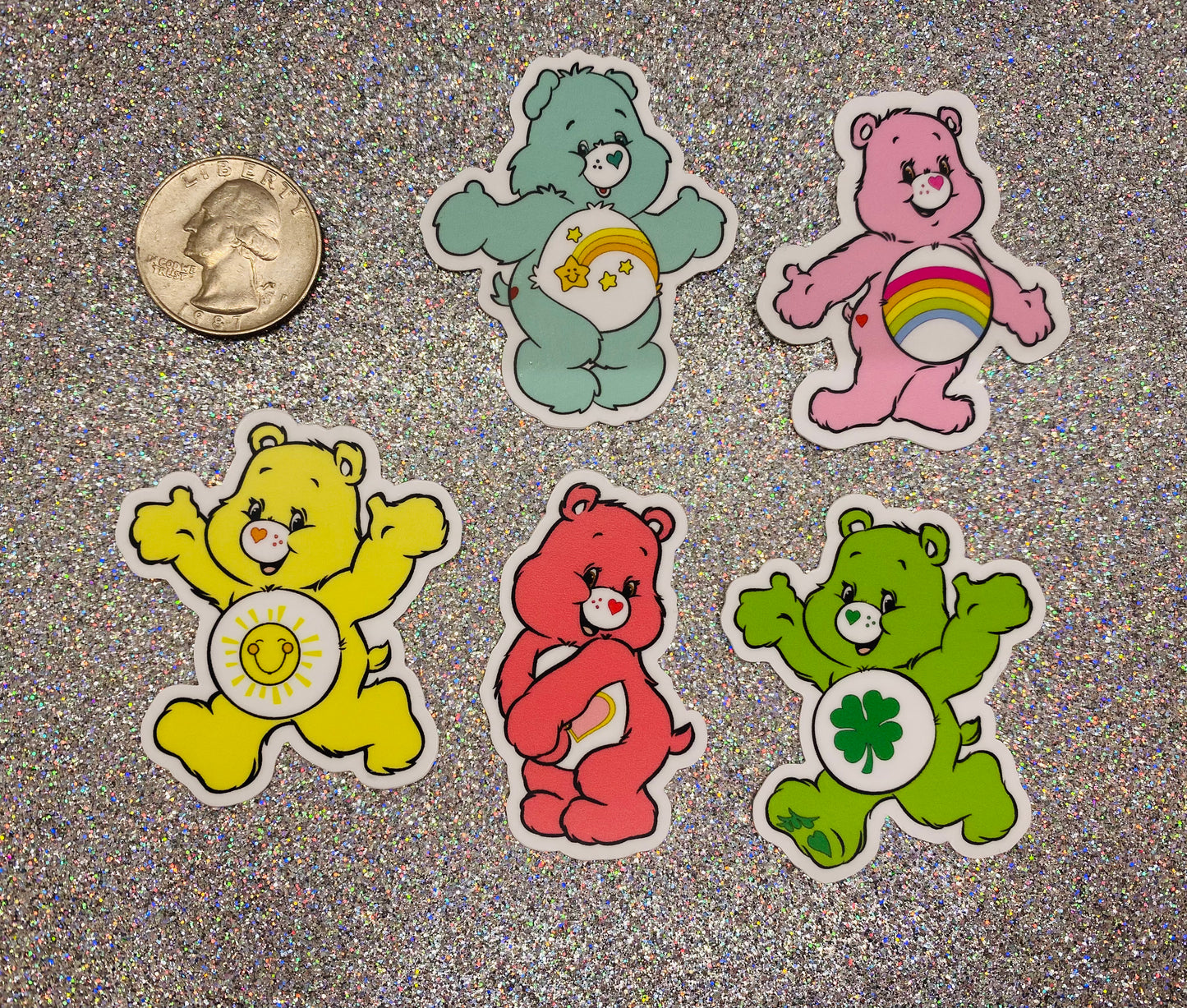 Care Bear Mini Stickers Set of 5 Retro 80s Decals