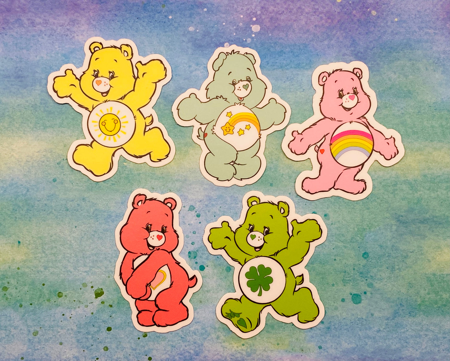 Care Bear Mini Stickers Set of 5 Retro 80s Decals