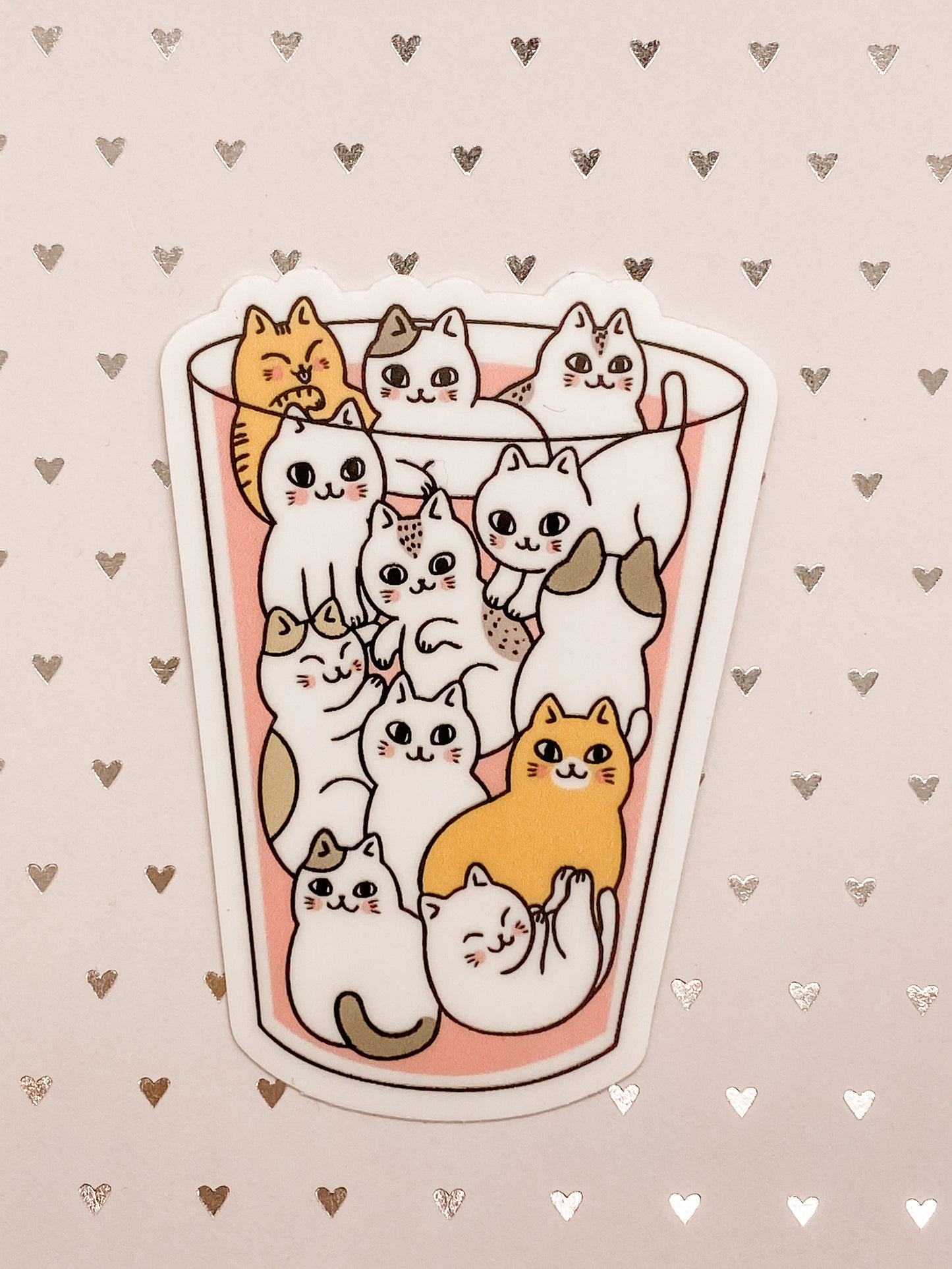 Cute CAT Kitten Friends Kitty Cats in a Cup Sticker Car Decal