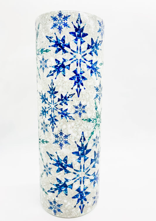 Snowflake tumbler 20 oz straight holiday tumblers Christmas gift double insulated lid and straw