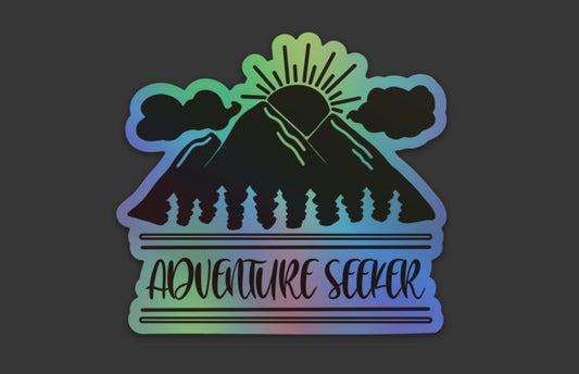 Adventure Seeker Sticker Mountain lover Holographic Decal
