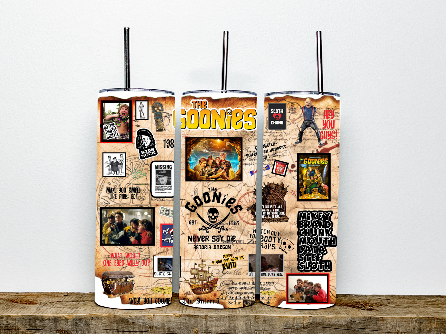 Goonies Movie Inspired Tumbler 80s Retro Nostalgic Cup Birthday Gift