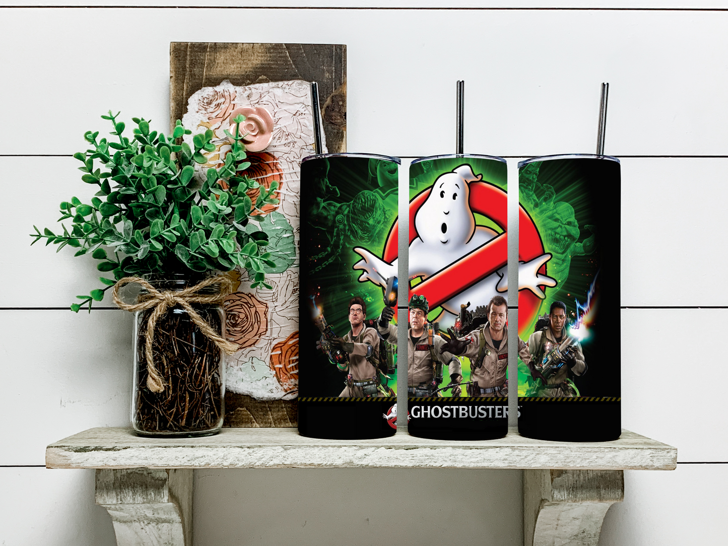 Ghostbuster 80s Nostalgic Retro Tumbler 20 oz Hot and Cold Drinks Double Insulated