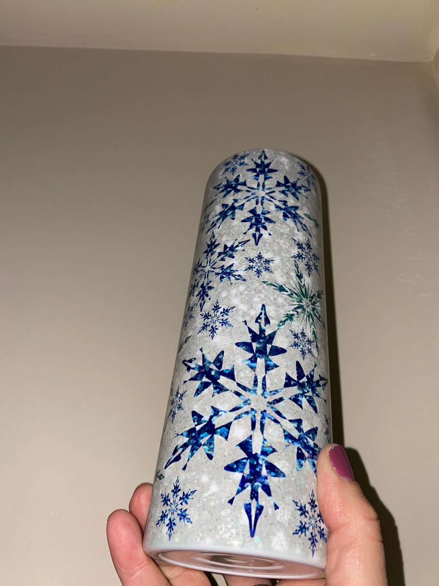 Snowflake Tumbler 20 oz GLOW in the Dark Holiday Christmas Cup