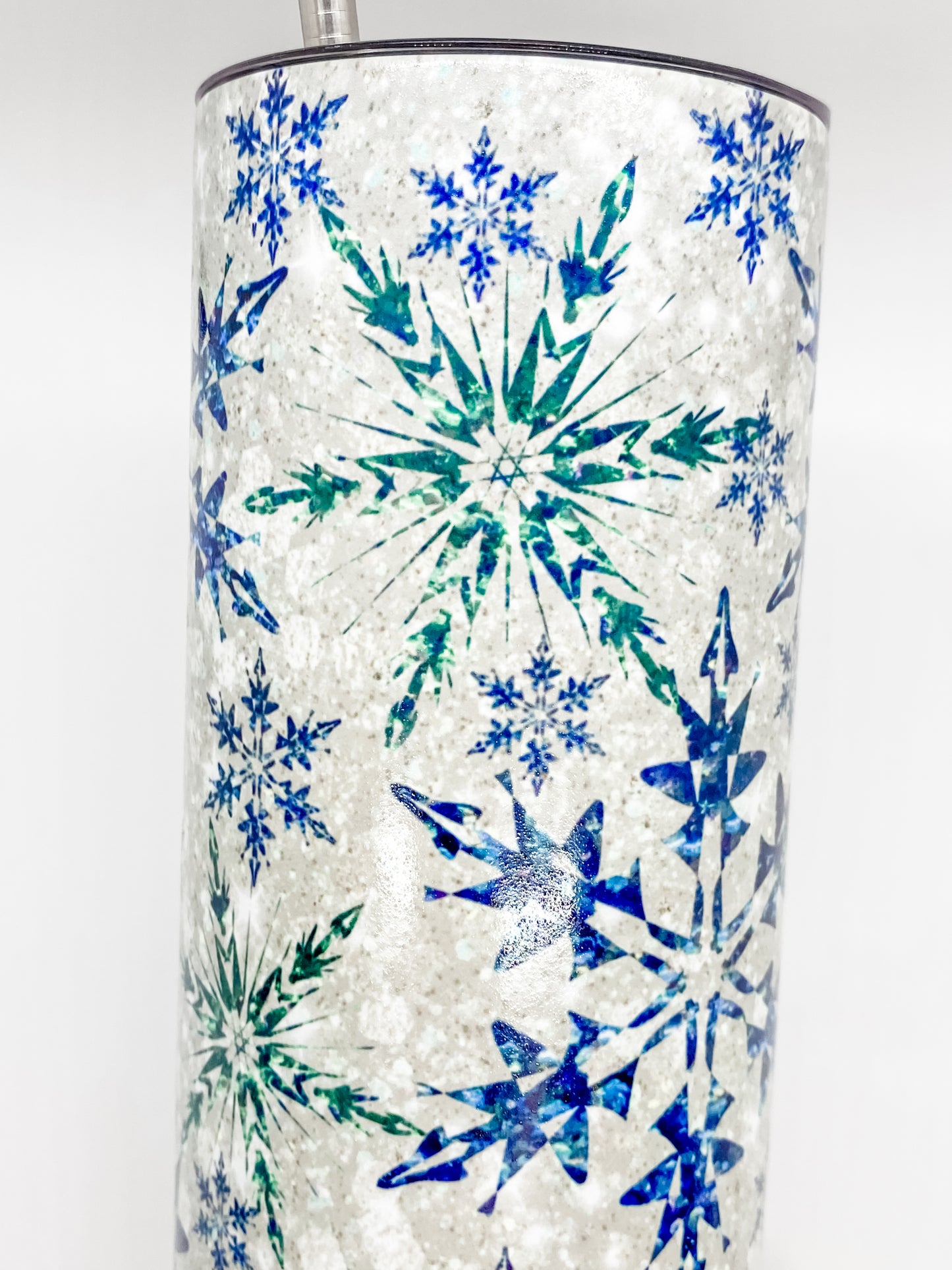 Snowflake tumbler 20 oz straight holiday tumblers Christmas gift double insulated lid and straw