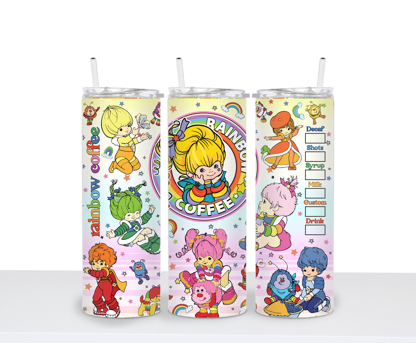 Rainbow Brite 80s Retro inspire 20 oz Hot and Cold Double Insulated Drinking Cup