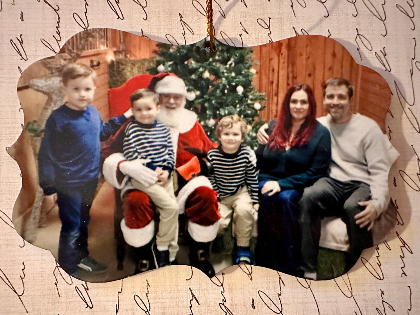 YOUR image - Personalized Ornament - Gift Tag Shape with Scalloped Edges