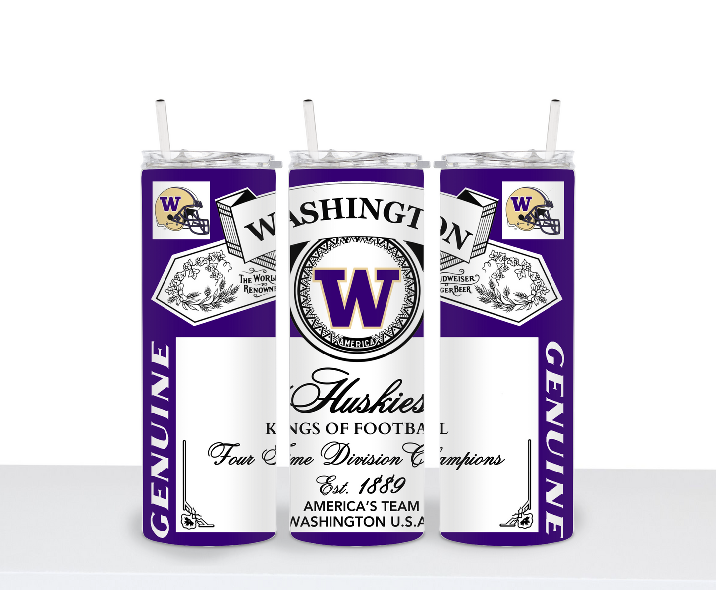 Seattle UW Huskies Beer Inspired Tumbler Drinking Cup