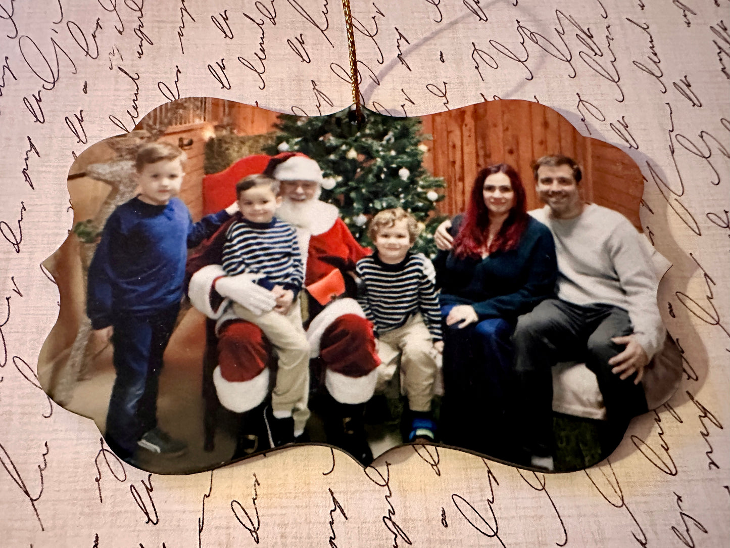 YOUR image - Personalized Ornament - Gift Tag Shape with Scalloped Edges