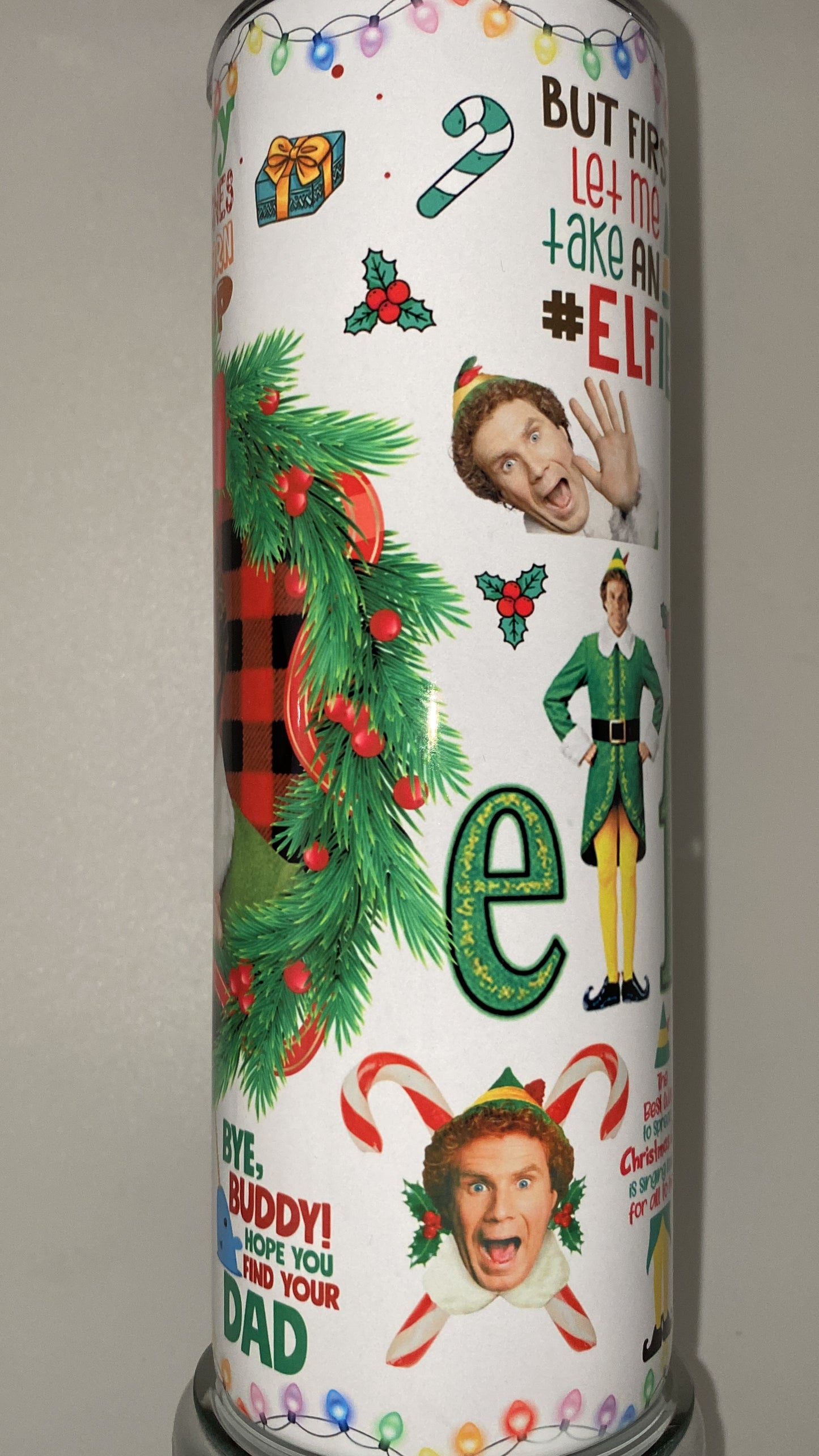 Funny Elf CHRISTMAS Tumbler Xmas Movie drinking cup