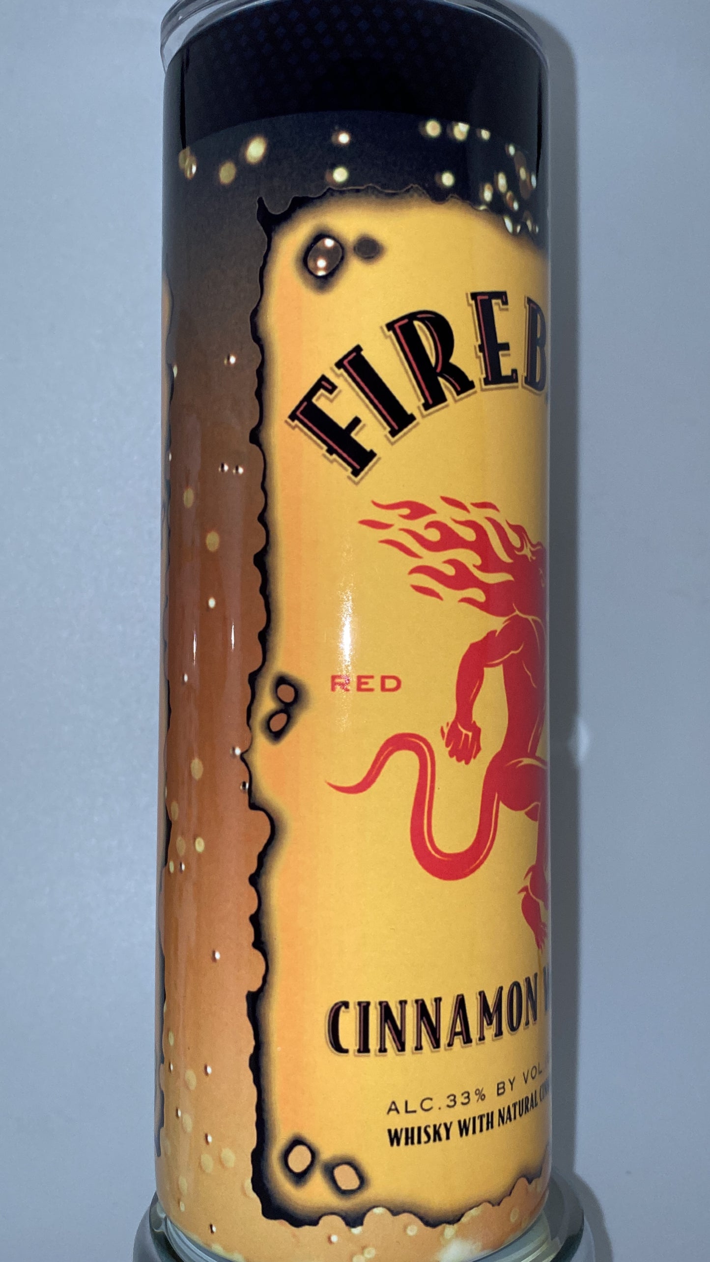 Fireball liquor, drink, inspired 20 oz drinking Tumbler for HOT and COLD drinks