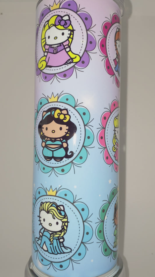 Hello princess kitty inspired drinking tumbler 20 oz water bottle
